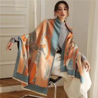 2021 women scarves warm shawls and wraps fashion winter cashmere scarf thick blanket bufanda ladies pashmina hijab long echarpe