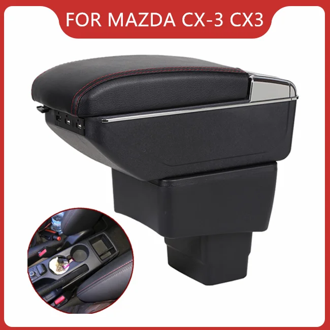 

CAR ARMREST FOR MAZDA CX-3 CX3 Car Accessories Console Box Center Arm Rest With Cup Holder Storage Box