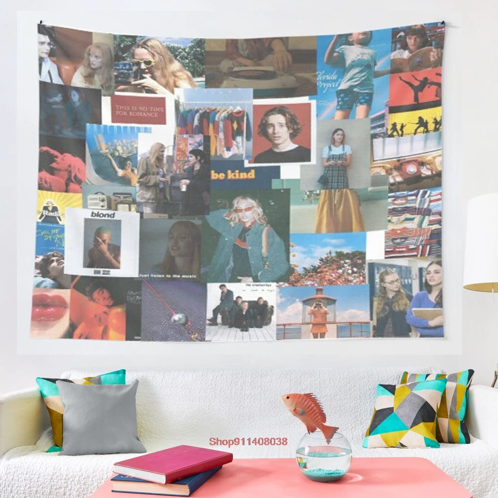 

Художественный и музыкальный коллаж, гобелен, настенный гобелен, Настенный декор, одеяло, постельное белье, занавеска, плед