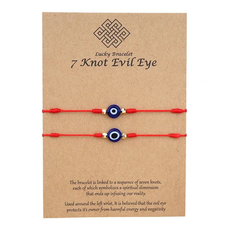

7 Knots evil eye String Bracelets for Protection Good Luck Amulet for Success Handmade Rope Bracelets Lucky Charm Bangles