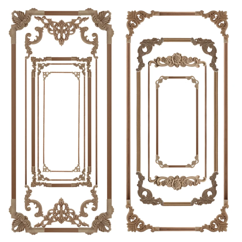 Аппликации из натурального дерева прямоугольные неокрашенные для мебели шкафа |