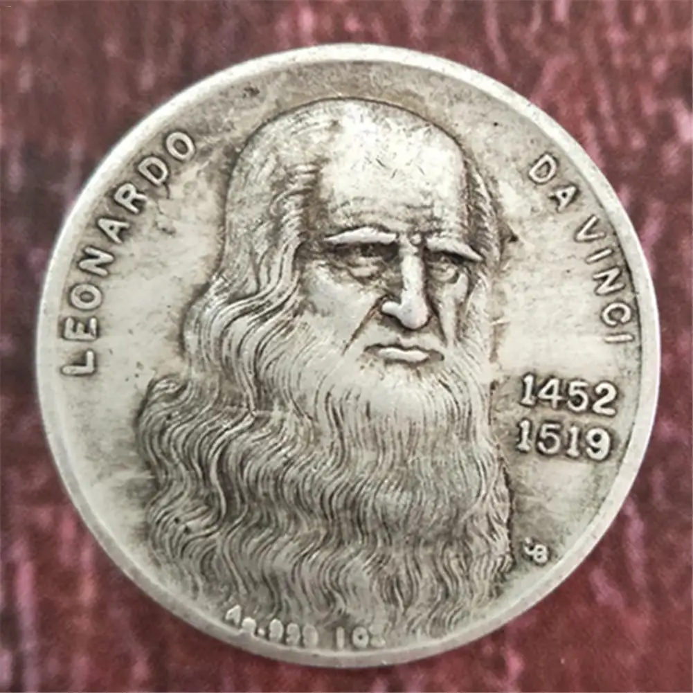 1 шт. памятная монета Leonardo Da Vinci под старину, имитация серебряного монета да Винчи, памятная Коллекционная монета