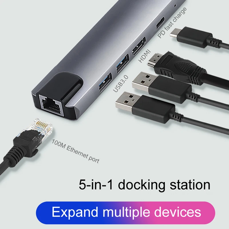 Тип с разъемами типа c и HDMI PD 5 в 1 ноутбук док станция usb 3 0 адаптер HD концентратор
