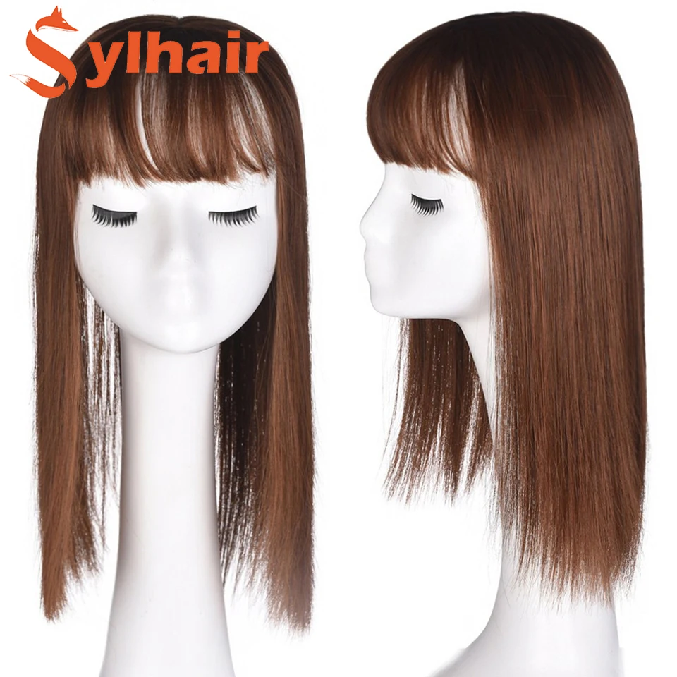 

3D Bangs Replacement Piece Hair Covering White Hair Natural Invisible Hair Clip In Hair Bangs Hairpiece Synthetic Fake Bang Hair