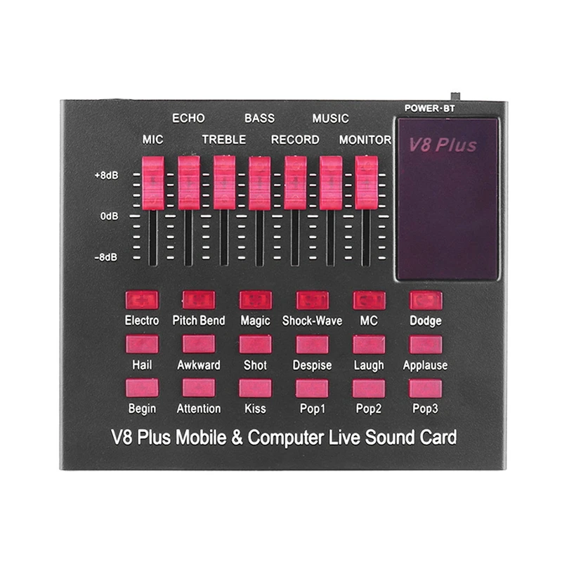 

Bluetooth Live Sound Card Live Sound Card Mixer USB External Sound Card for Computer Mobile Phone Streaming Media