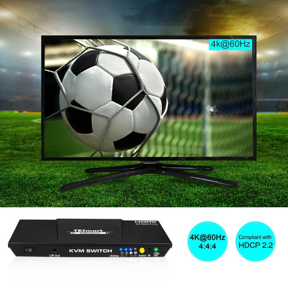KVM переключатель HDMI 2 порта USB2.0 KVM HDMI коммутатор 4 k@ 60 Гц с 2 шт 5 футов KVM Кабели Switcher Поддержка USB 2,0 управление устройствами 2 шт