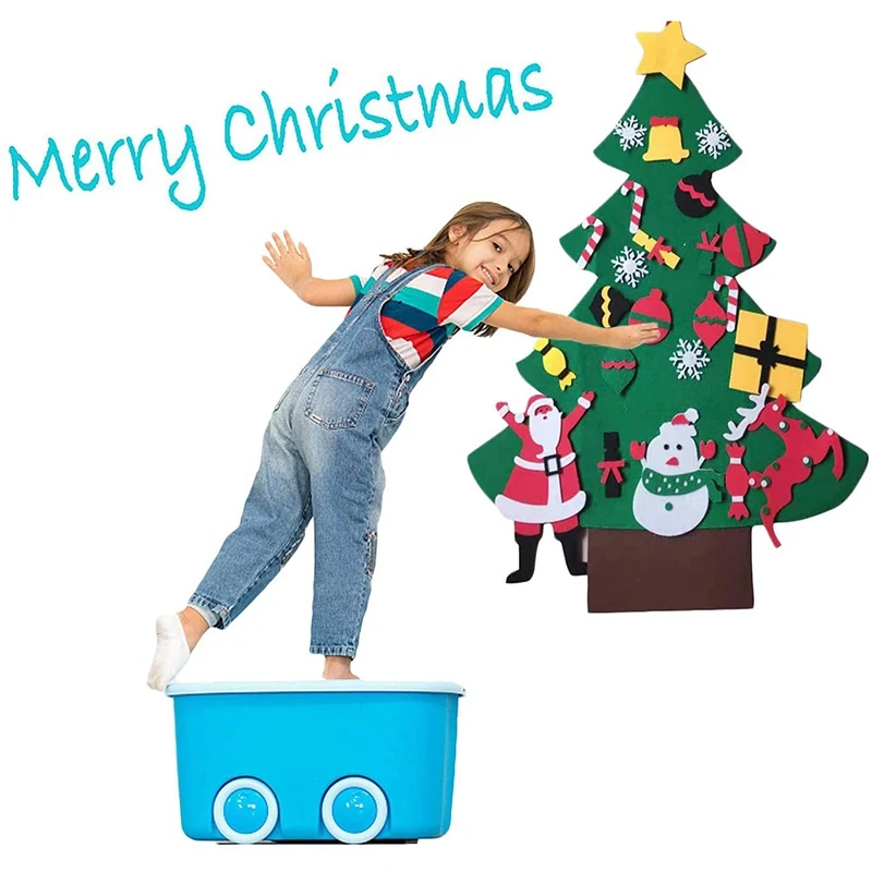 

96 cm DIY Felt Christmas Tree for DIY Christmas Decorations, Wall Hanging Christmas Tree Home Decoration, Gifts