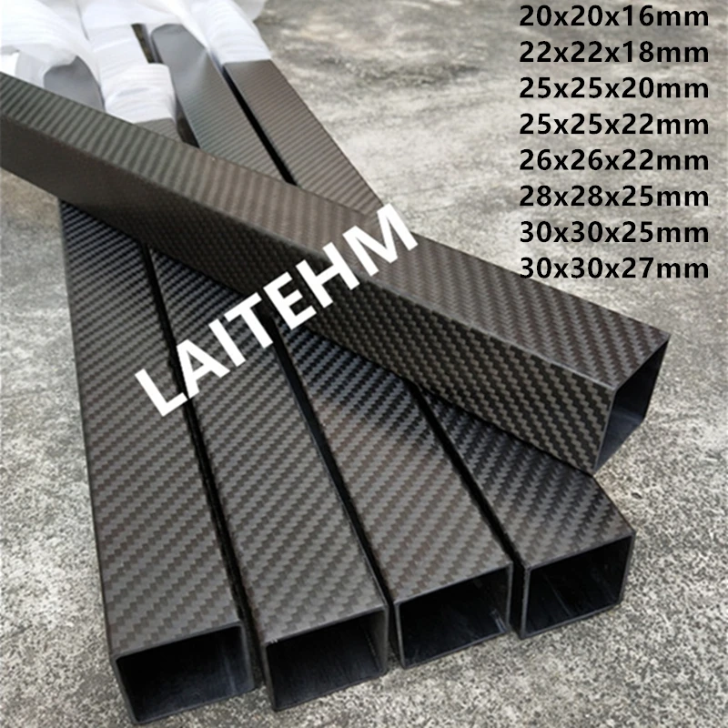 

LAITEHM Hot Sale 3k Carbon Fiber Square Tube Square Roll Carbon Tube Outer Diameter20 22 25 26 28 30mm Twill Light High Strength