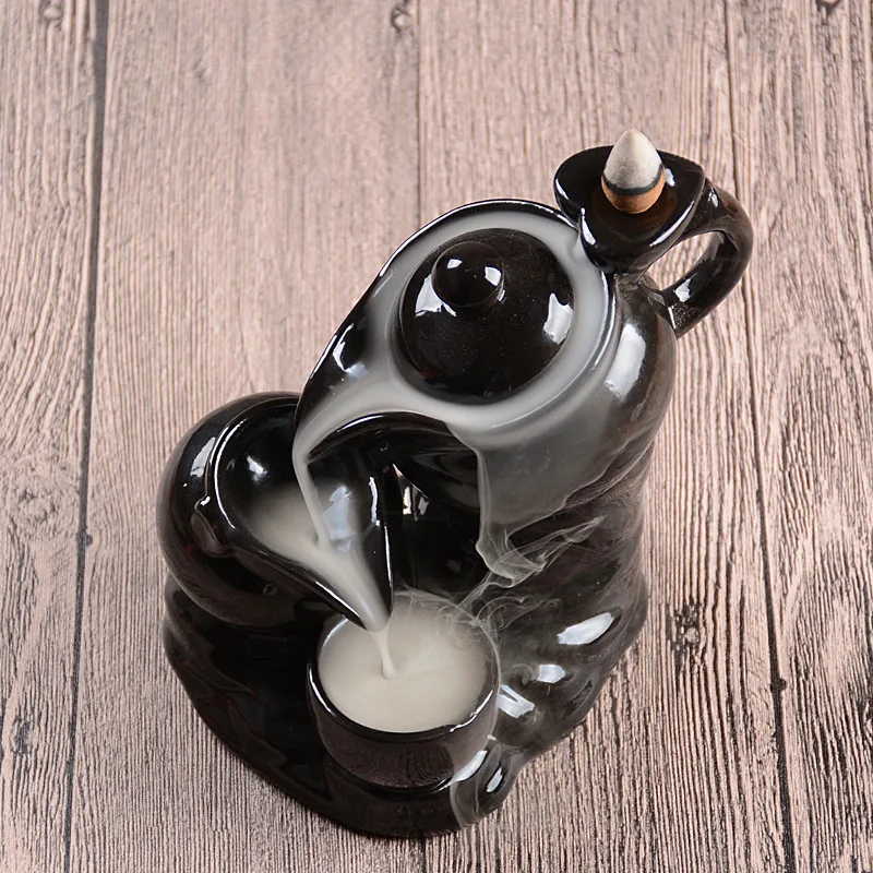 Керамический чайник в форме дыма ароматическая горелка водопад держатель для