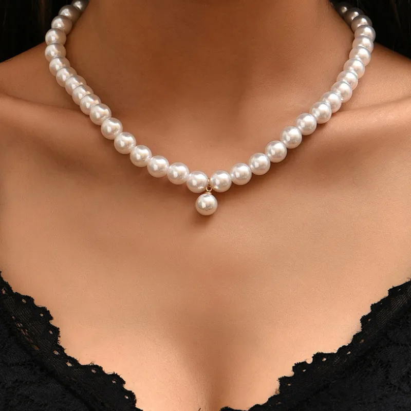 

Creative Women Temperament Pearl Pendant Necklace for Trend Female Jewelry
