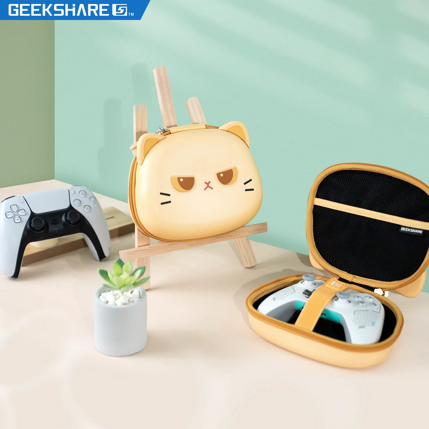 

GeekShare Portable Storage Case For PS5 PS4 XBOX Handle Game Console Protection Bag NS PRO Accessories Hard Shell Girl Cute Cat
