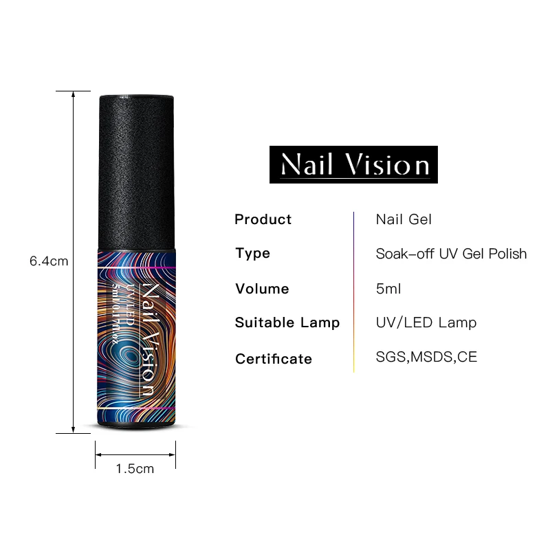 Nail Vision матовый цвет УФ-гель для ногтей 5 мл красный фиолетовый чистый замачиваемый гель лак для ногтей