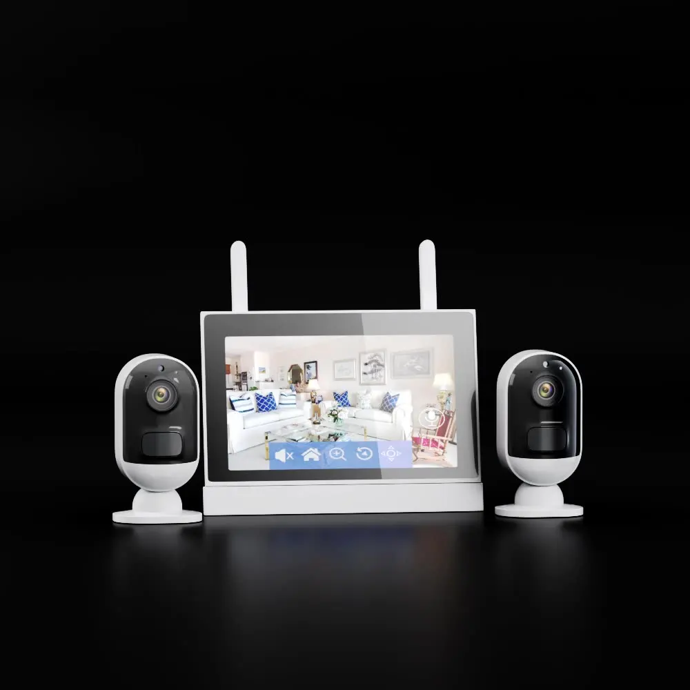 

Комплект Nvr для системы видеонаблюдения, миниатюрная беспроводная Ip-камера безопасности для дома, 2/4 канала, 3 Мп, Wi-Fi, 7-дюймовый ЖК-монитор
