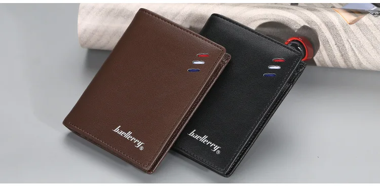 Baellerry, новинка, тонкие мужские кошельки из искусственной кожи, короткий дизайн, высокое качество, мужской кошелек, держатель для карт, винтажный Держатель для фото, мужские кошельки
