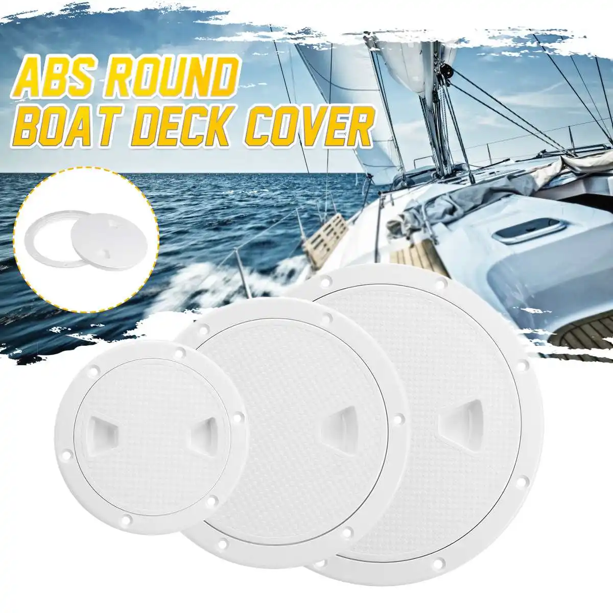 

4" 6" 8" inch ABS Round Deck Inspection Access Hatch Cover Plastic White Boat Screw Out Deck Inspection Plate Boat Yacht Marine