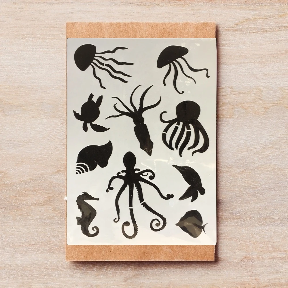 A4 29*21 см морской осьминог черепаха медуза сделай сам слойные трафареты картина