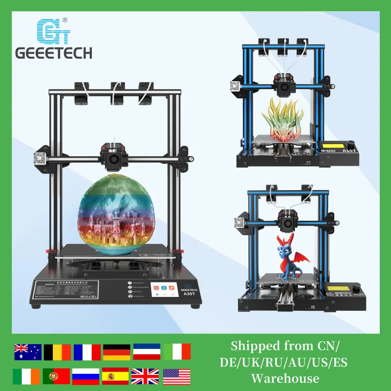 GEEETECH MIZAR/A10/A10M/A10T/A20/A20M/A20T/A30M/A30T/A30 Pro 3D Printer Mix-Color Printing Silent High accuracy Touch screen FDM