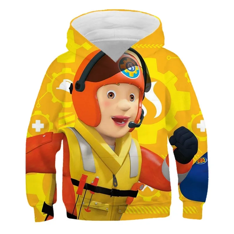 Sudadera con capucha de manga larga para ni&ntilde;os y ni&ntilde;as, ropa con estampado de bombero en 3D, estilo Casual, de 3 a 14 a&ntilde;os-1