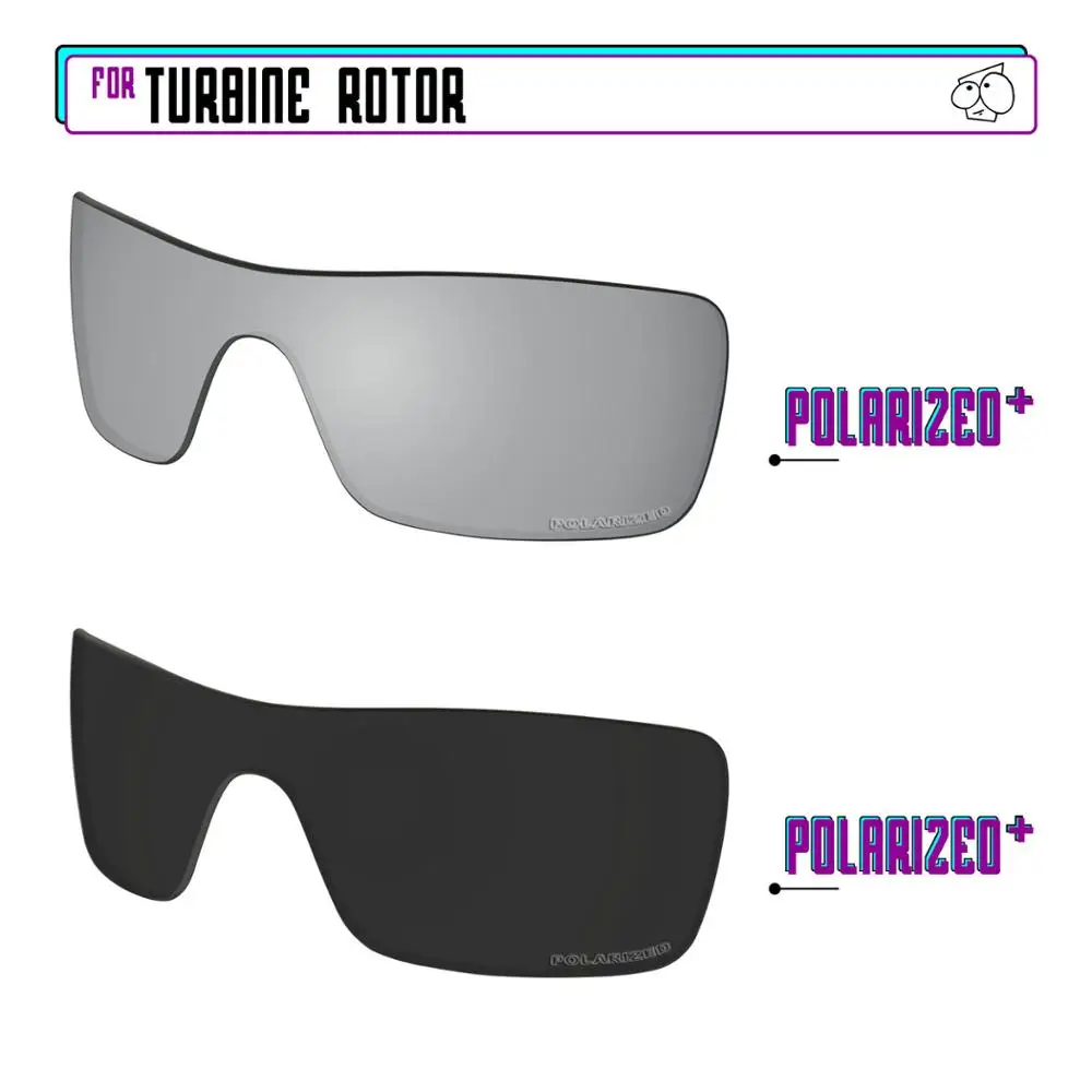 EZReplace Polarized Replacement Lenses for - Oakley Turbine Rotor Sunglasses - Blk P Plus-SirP Plus