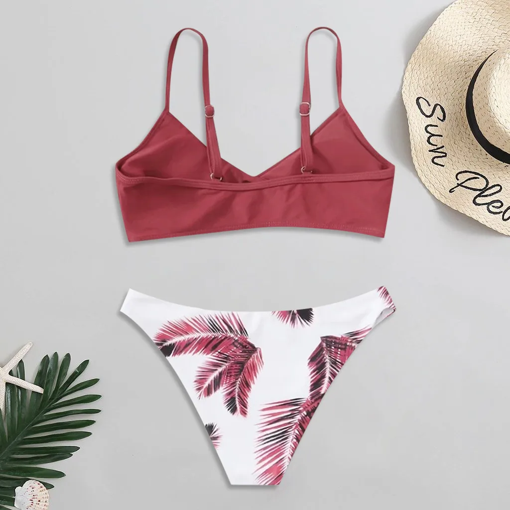

Sexy Bikini 2021 Swimwear Women Women Floral Random Print Bikini Set Push-Up Swimsuit Beachwear Padded SwimwearBikini Set