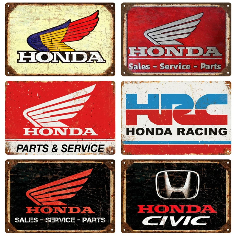 Honda аксессуары для мотоциклов Ретро металлический знак Оловянная табличка металлический декор для стен в винтажном стиле декор плакат пластины человек пещера в стиле «потертый шик