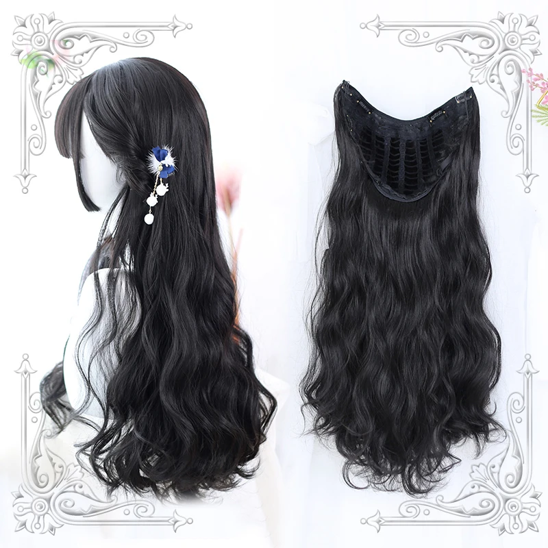 

High Quality U-Shaped Wig Slice Long Curly Hair a Slice Style Invisible Traceless Hair Extensions Natural Wig