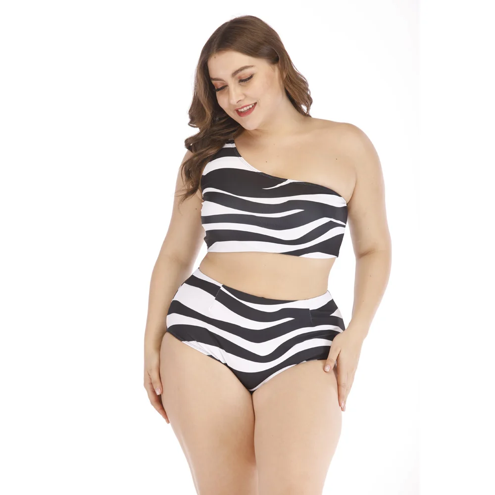 2020 женский купальник бикини размера плюс больших размеров черный однотонный