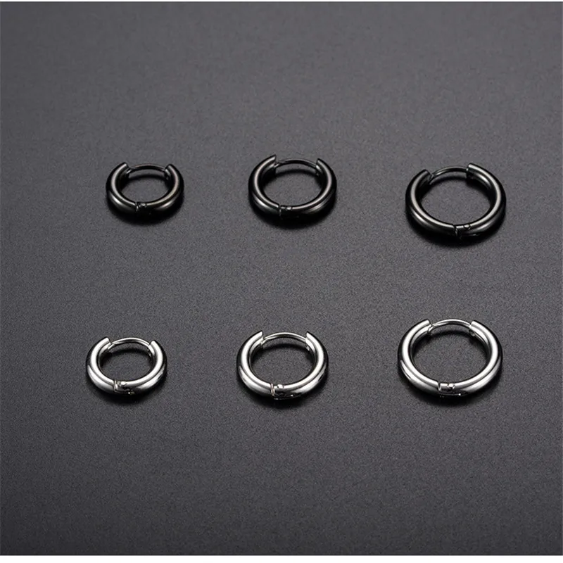 Titanium Steel Earrings Round Male Jewelry Accessories Hipster Rock Style Punk Circle Men 02Q43 | Украшения и аксессуары