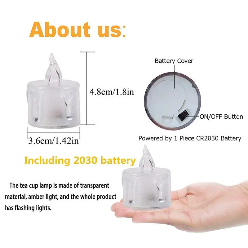 

24Pcs Electronic LED Candle Lights Flameless Flickering Candle Light Birthday Xmas Wedding Party Decoration Lamp Battery Operate