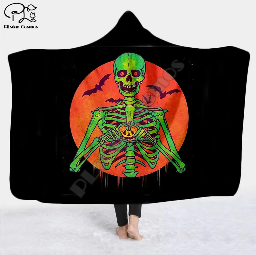 Одеяло с капюшоном для мужчин и женщин одеяло 3D-принтом из фильма ужасов
