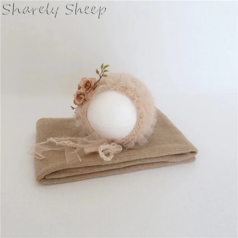 Растягивающаяся накидка для новорожденных реквизит фотосъемки Цветочная шляпа