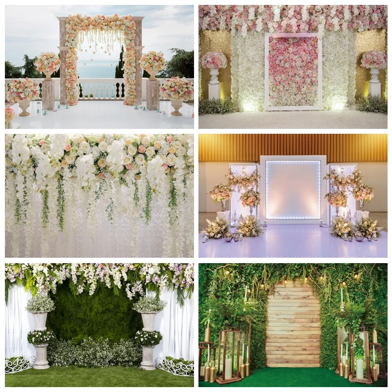 

Wedding Scene Photography Backdrop Photocall Birthday Flowers Valentine's Day Portrait Photographic Background Photo Studio Prop