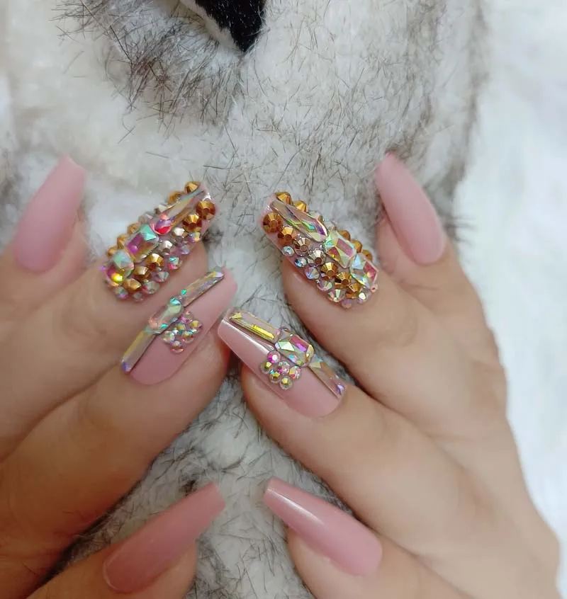 24 шт. новейшие яркие Длинные балетные искусственные ногти ручной работы с