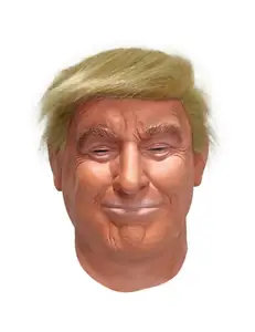 Realistic Celebrity mask-Republican Presidential Candidate Mask-Donald Trump Mask-Latex Full Head-Hair Orange,Adult Size
