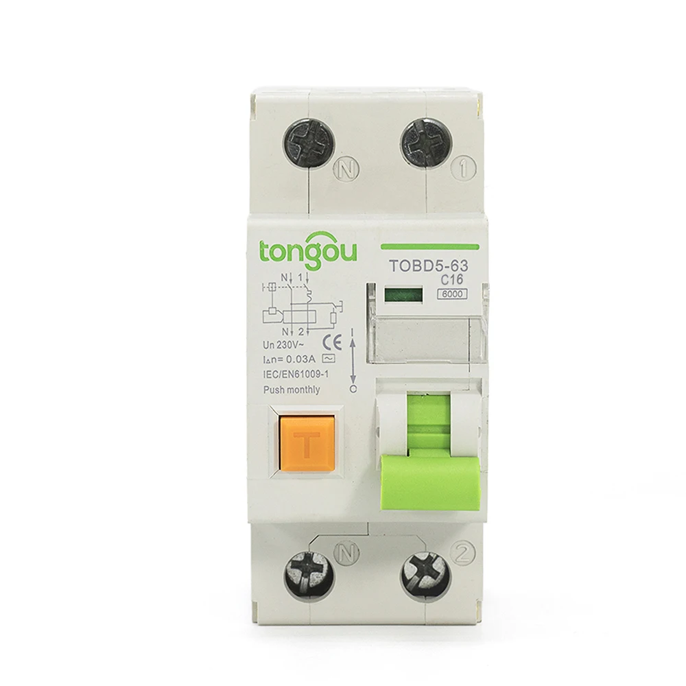 Автоматический выключатель с защитой от перегрузки по току и утечки 16 А 30 мА 6 ка 36