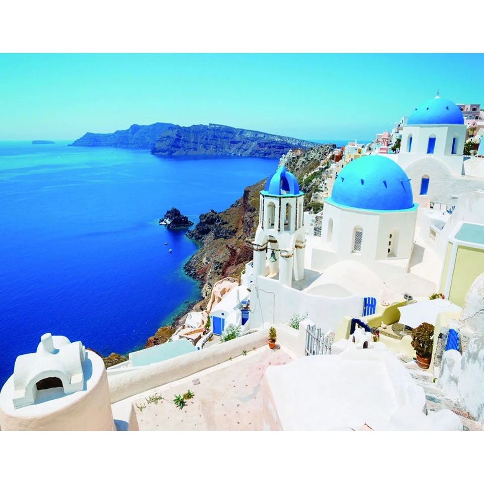 

5D diamond painting handmade DIY embroidery cross stitch full square custom photo"Landscape Santorini" wall home decoration gift