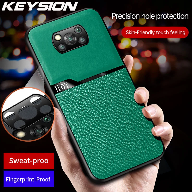 Ударопрочный чехол KEYSION для Xiaomi POCO X3 NFC сращивающийся защитный из искусственной
