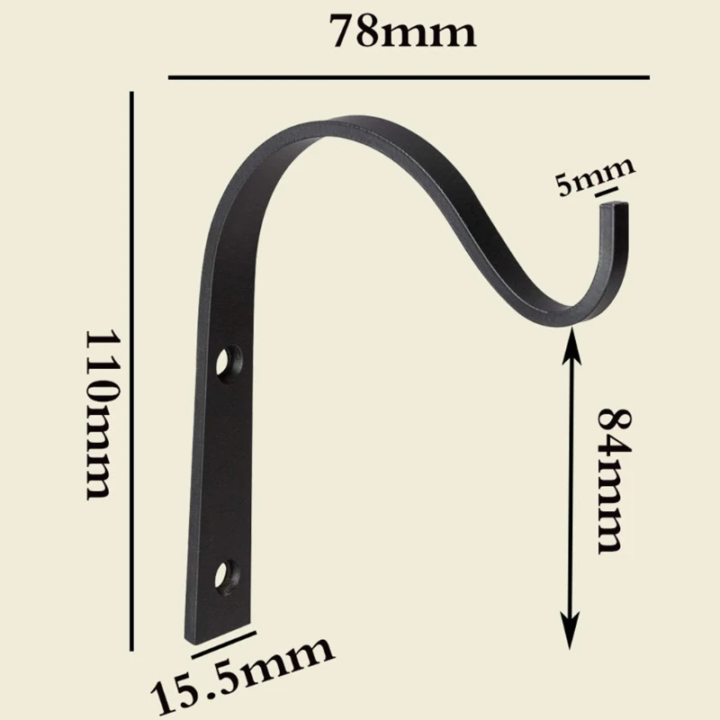 

Wrought Iron Plant Hooks Hang Outdoor Wall Decoration Plant Hanging Brackets, Used for Bird Feeders, Flower Troughs, Black P82C