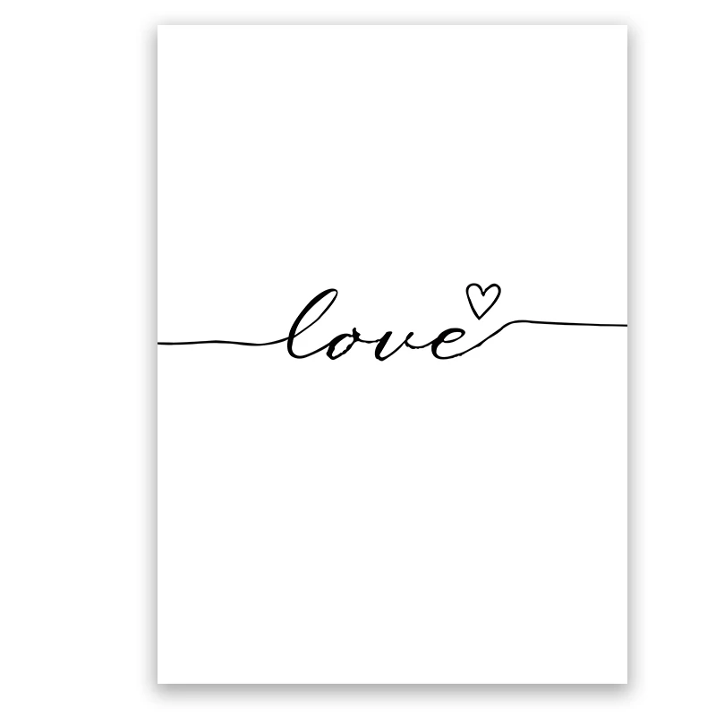 Nordic Love Holding Hands Line Canvas Painting Romantic Black And White Posters and Prints Wall Art Pictures For Living Room | Дом и сад