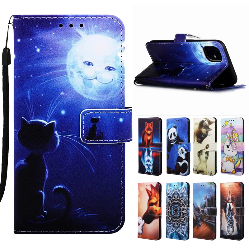 Модный чехол с животными для iphone 11 Pro Max ремешок телефона симпатичная панда кот