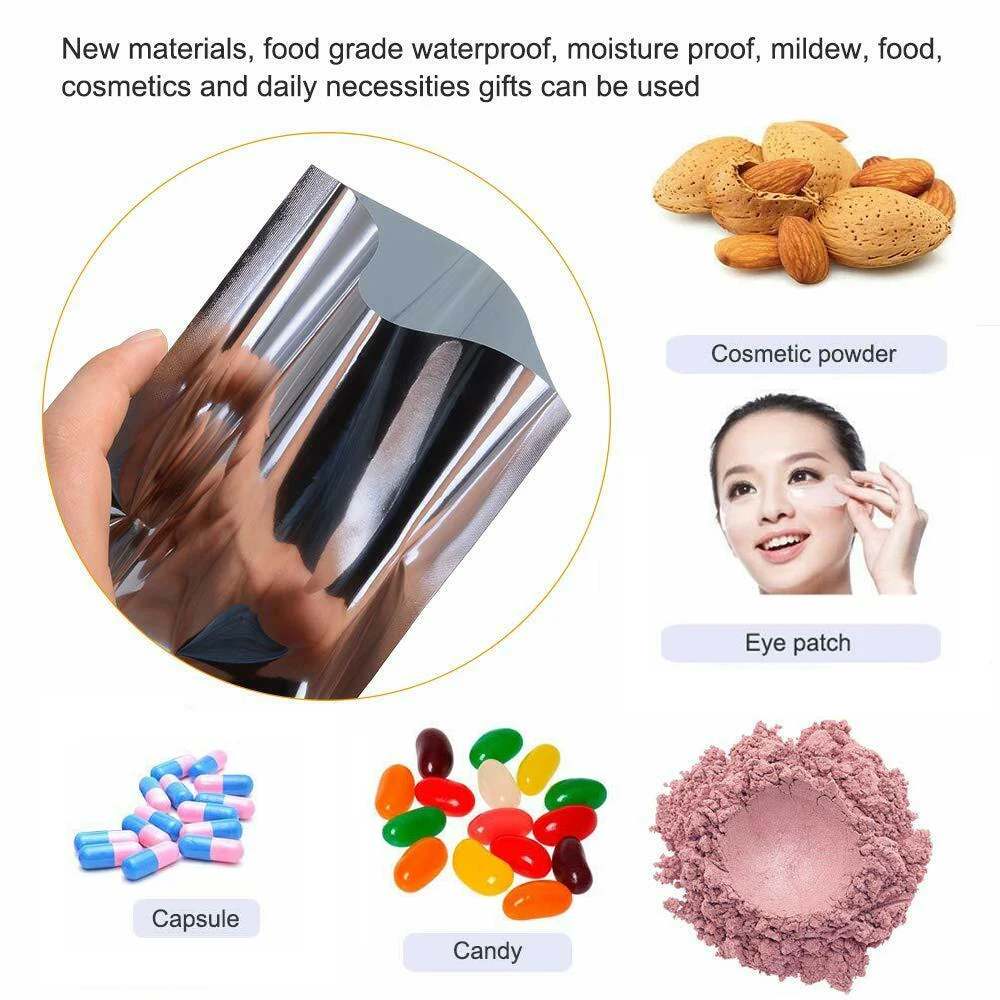100 шт Вакуумная упаковочная сумка для хранения термогерметичная алюминиевая