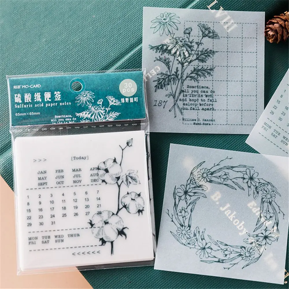 30 листов прозрачная кислота бумага блокнот для студентов письма визитная