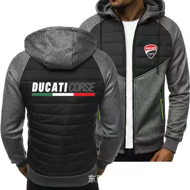 New men's printed Ducati motorcycle logo jacket casual fashion Harajuku high-quality jacket brand hip-hop men's clothing