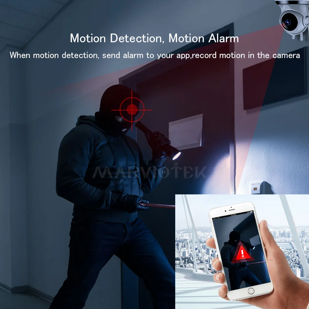 Беспроводная IP камера с автоматическим отслеживанием Wifi Мини CCTV 1080P ночное