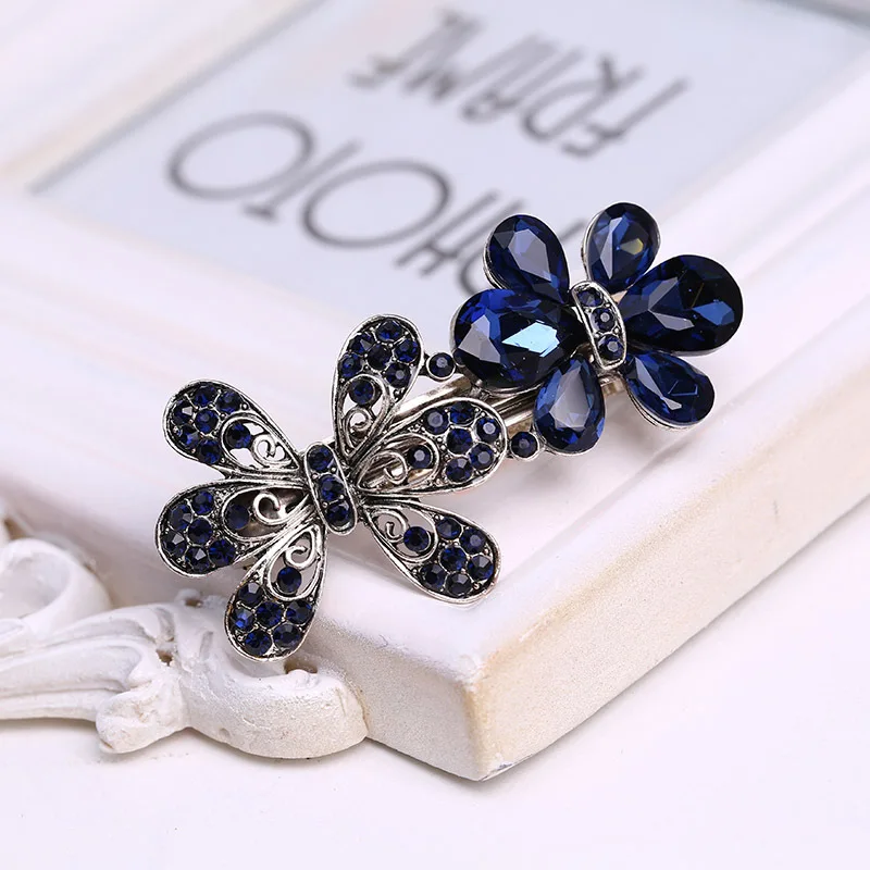 

Fashion Crystal Hair Clips Rhinestone Flower Hair Pins Bow Knot Barrette Butterfly Hairgrips Women Girl Hair Styling Accessories