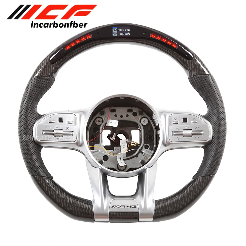 

Carbon Fiber LED Steering Wheel for Mercedes Benz E53 CLS53 GT53 GLE53 C63 E63 GT63 S63 GLC63 G63 GLS63 GLE63 SL63