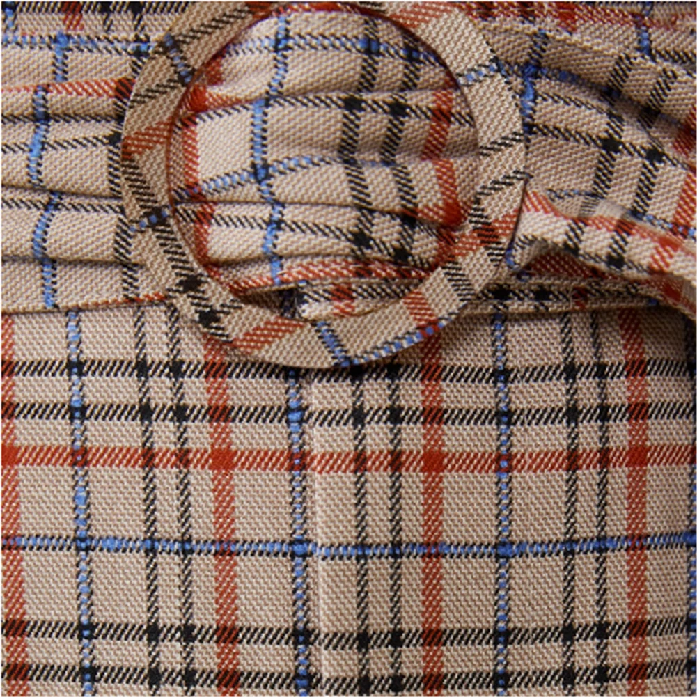 2020 ZA Весенняя Новая женская юбка модная с поясом клетчатая Бохо Женская