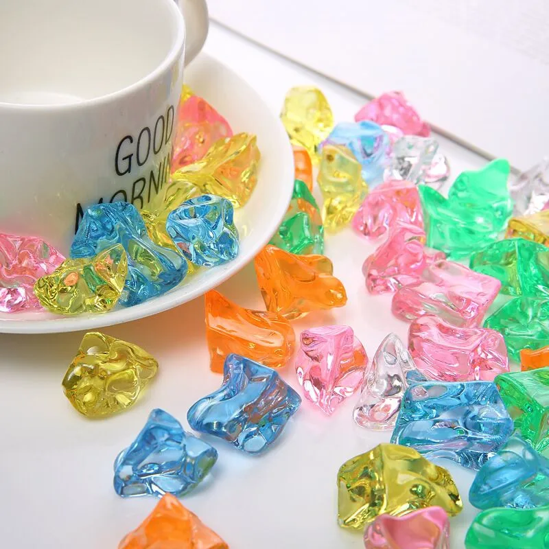 10 шт. разноцветные акриловые кристаллы в форме льда из камня неправильной формы