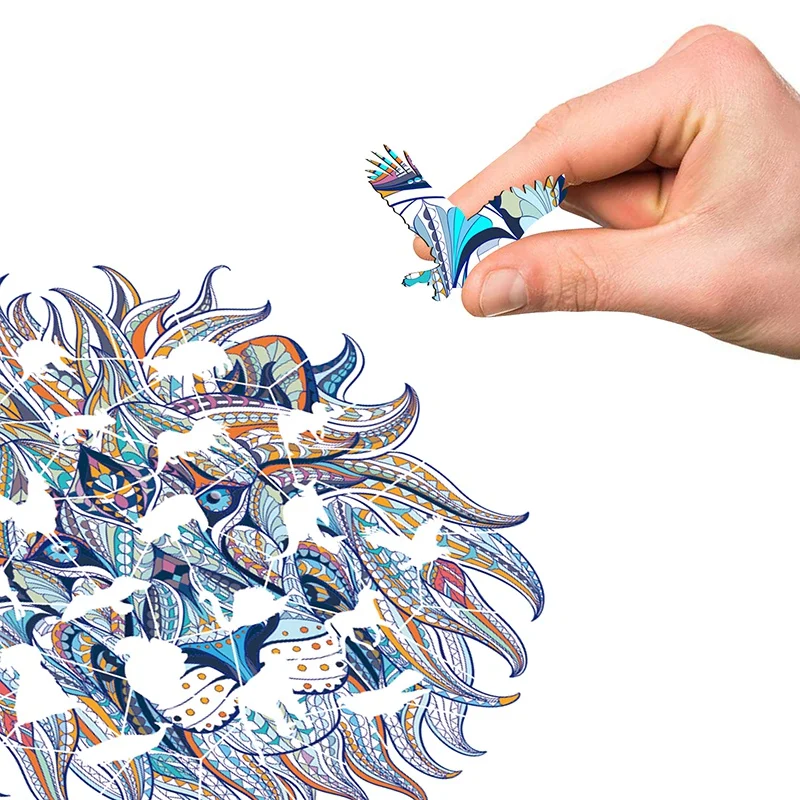 

Wooden Jigsaw Puzzle Puzzle Board Set Toy Interesting Wooden Puzzles for Adults Kids Gifts Games Toys Lion