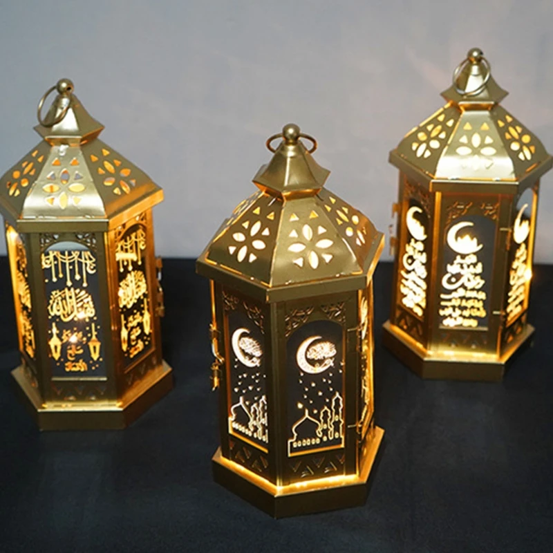 

Elegant Hollow Flower Ramadan Hanging Light Eid Mubarak Element Hand Lamp Eid